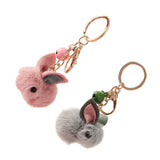 Fluffy Rabbit Keychain Car Pendant Handbag Key Ring