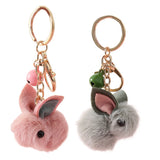 Fluffy Rabbit Keychain Car Pendant Handbag Key Ring