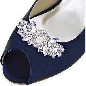 2 Pcs Rhinestone Shoe Clips Brooches Shoes Jewelry Clutch Dress Hat Clips
