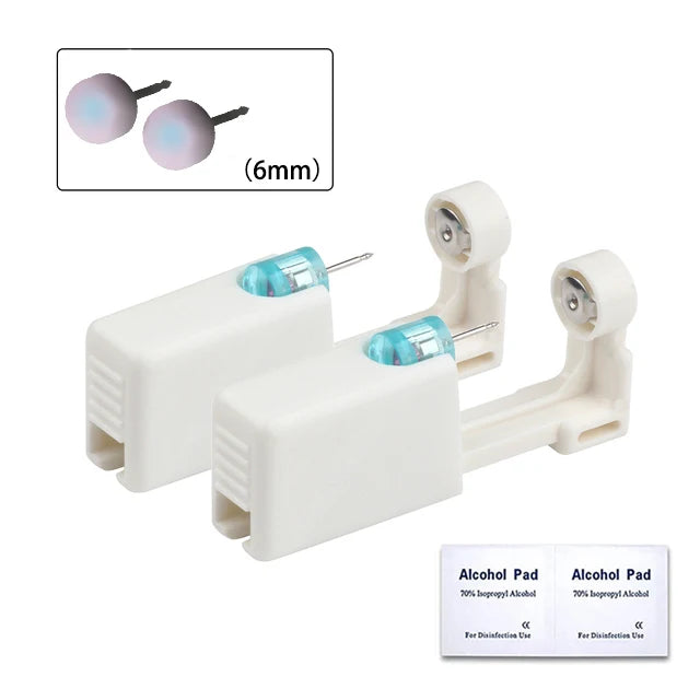 2 Pcs Disposable Sterilized Ear Piercing Gun Professional No Pain Piercer