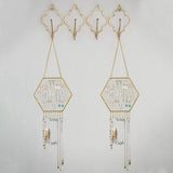 Earring Wall Holder Hanging Hexagon Stand Decorative Diamond Grid Shape A