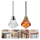 2 Pcs Rhinestone Fan Light Chain Pull Ceiling Pendant Extension