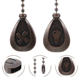 2 Pcs Fan Light Hanging Chain Pull Extension Pendant Zipper Charm