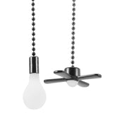 2 Pcs Fan Light Pendant Metal Pull Chain Extender Ceiling Vintage Bulbs Lamp