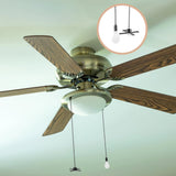 2 Pcs Fan Light Pendant Retro Ceiling Pull Chain Extension Metal