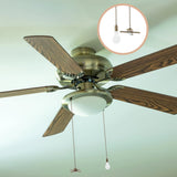 2 Pcs Fan Light Pendant Retro Ceiling Pull Chain Extension Metal