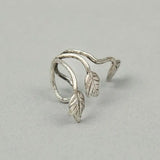 2 Pcs Silver Plated Leaf Clip On Ear Cuff Earring Wrap Punk Ear Clip