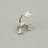 2 Pcs Silver Plated Leaf Clip On Ear Cuff Earring Wrap Punk Ear Clip