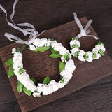 2 Pcs Pink Wreath Garland Foam Flower Headbands Wedding Accessories