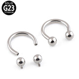 2 Pcs Titanium Circular Barbell Horseshoe Nose Hoop Ring