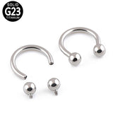 2 Pcs Titanium Horseshoe Nose Hoop Septum Lip Studs Nostril Earrings