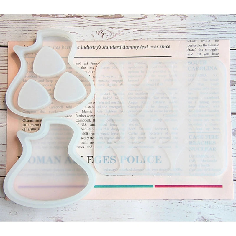 2 Pcs Guitar Picks Resin Mold Silicone Epoxy Casting Mold Craft N2UE