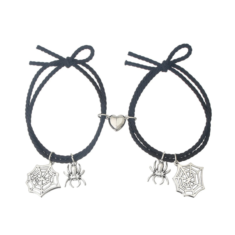 Halloween Spider Couple Bracelets Magnetic Matching Bangles