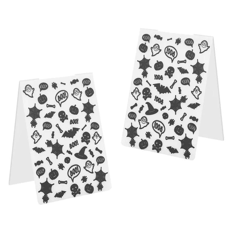 2 Pcs Halloween Plastic Embossing Folders for DIY Crafts