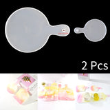2 Pcs Handle Tray Set Silicone Resin Molds Coaster DIY Epoxy Mold