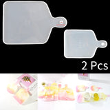 2 Pcs Handle Tray Set Silicone Resin Molds Coaster DIY Epoxy Mold
