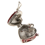 2 Pcs Heart Enamel Cremation Keepsake Urn Pendant for DIY Necklace Making