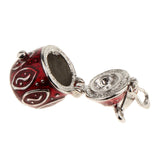 2 Pcs Heart Enamel Cremation Keepsake Urn Pendant for DIY Necklace Making