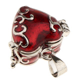 2 Pcs Heart Enamel Cremation Keepsake Urn Pendant for DIY Necklace Making