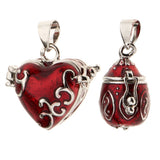 2 Pcs Heart Enamel Cremation Keepsake Urn Pendant for DIY Necklace Making