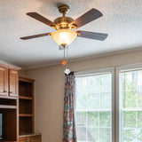 Crystal Pull Chain Ceiling Fan Pendant Lamp Decor