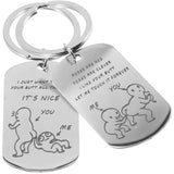 2 Pcs Key Chain Themed Pendant Fob Metal Ring Car Keyring