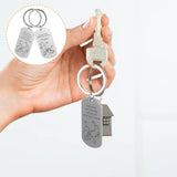 2 Pcs Key Chain Themed Pendant Fob Metal Ring Car Keyring
