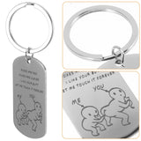 2 Pcs Key Chain Themed Pendant Fob Metal Ring Car Keyring