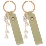 2 Pcs Key Fob Lily Keychain Backpack Charm Handbag Decorate Car Ladies