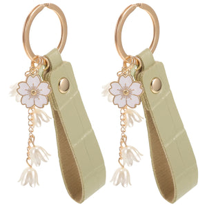 2 Pcs Key Fob Lily Keychain Backpack Charm Handbag Decorate Car Ladies