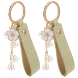 2 Pcs Key Fob Lily Keychain Backpack Charm Handbag Decorate Car Ladies