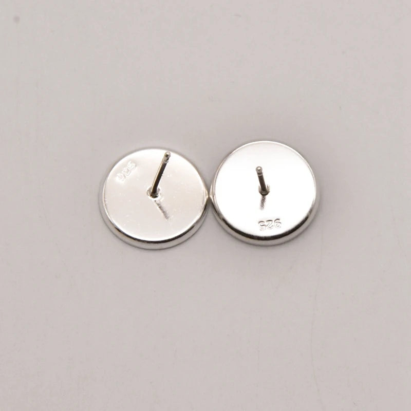 2 Pcs 12mm Stud Ear Base Charms Jewelry Components Earring Making Supplies