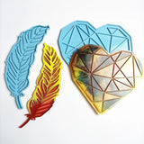 2 Pcs Heart Tray Pad Feather Plate Resin Mold DIY Decorations