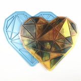 2 Pcs Heart Tray Pad Feather Plate Resin Mold DIY Decorations