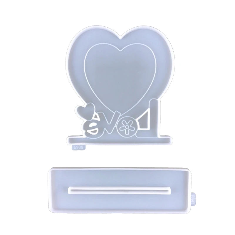 2 Pcs Love Photo Frame Silicone Molds for Resin Crafts