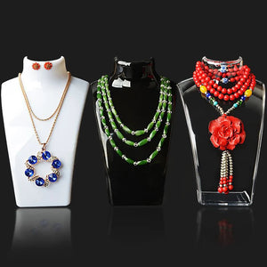 2 Pcs Necklace Display Stand Holder Acrylic Organizer Showcase