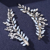 2 Pcs Milk Crystal Rhinestone Tiara Hair Clips Pins Bridal Hairbands Barrettes