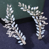 2 Pcs Milk Crystal Rhinestone Tiara Hair Clips Pins Bridal Hairbands Barrettes