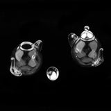 2 Pcs Mini Teapot Glass Bottles Vial Pendant Charms for DIY Necklace