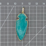 Natural Amazonite Arrow Head Pendant Electroplated Stone Woman Jewelry