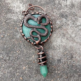 Green Aventurine Snake Pendant Necklace Jewelry