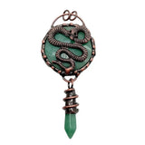 Green Aventurine Snake Pendant Necklace Jewelry