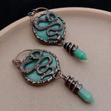 Green Aventurine Snake Pendant Necklace Jewelry