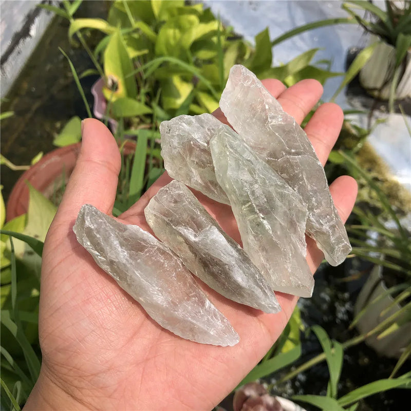 2 Pcs Green Quartz Rough Stone Crystal Reiki Healing Home Decor