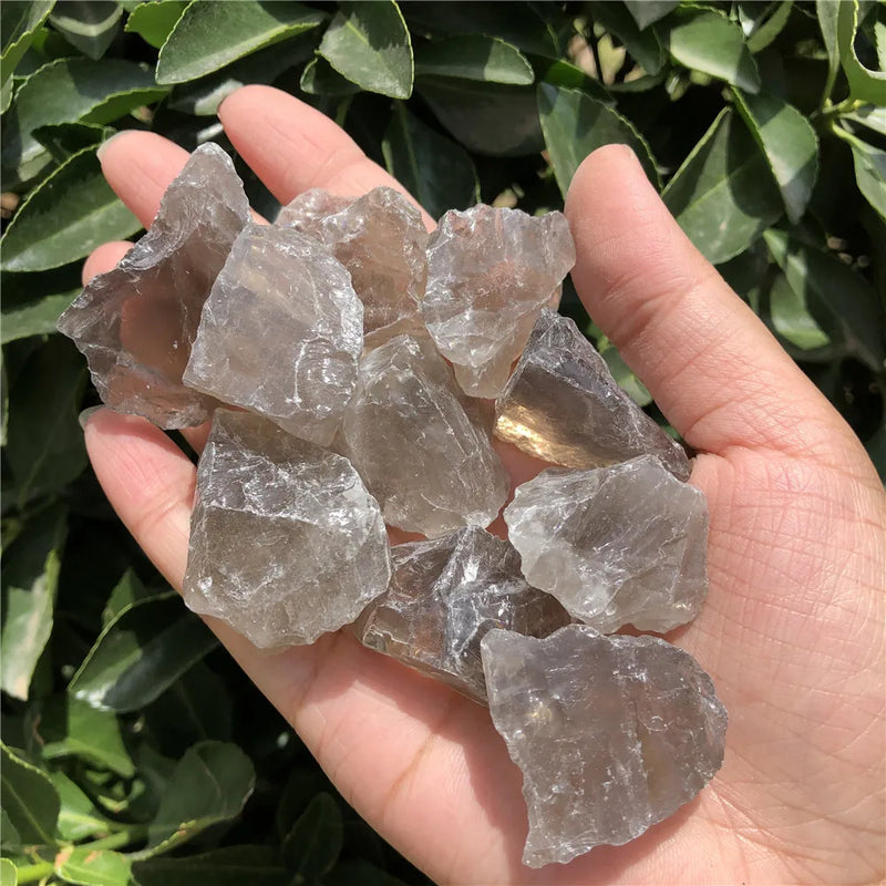 2 Pcs Natural Smoky Quartz Rough Mineral Specimen Crystal Reiki Healing Stone