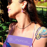 2 Pcs Natural Stone Ear Tunnel Plugs Gauges Purple Dangle Piercing 4-25mm
