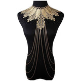 2 Pcs Velvet & Lace Body Rhinestone Choker Necklace Set