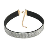 2 Pcs Velvet & Lace Body Rhinestone Choker Necklace Set