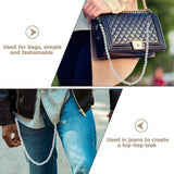 2 Pcs Pearl Waist Chain Pants Metal Retro Keychain for Women Jeans