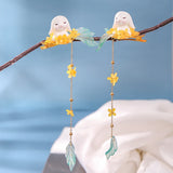 2 Pcs Pink Cut Rabbits Hairgrips For Girls Women Tassel Pearls Hair Clips